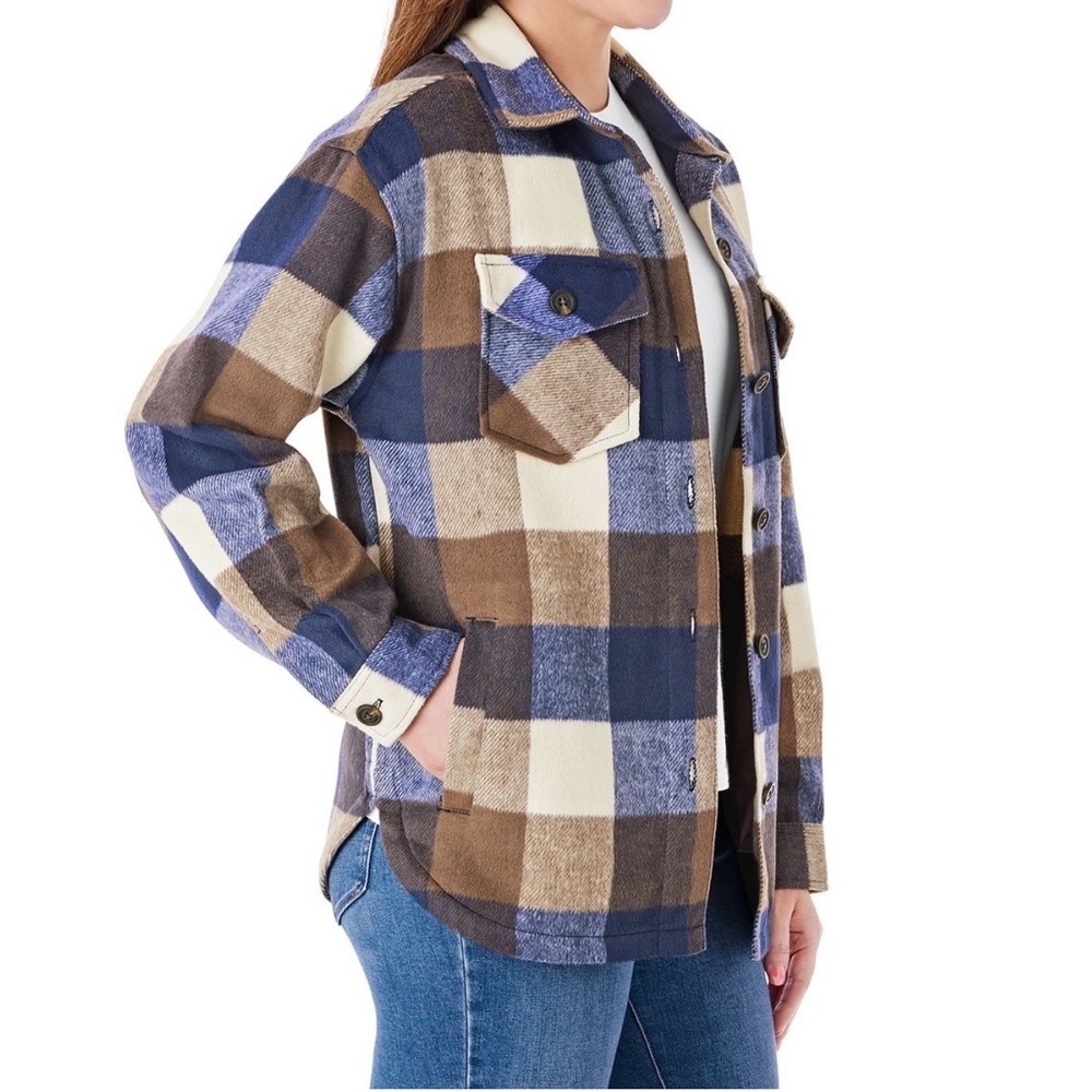 MEMBER's MARK Women's Boyfriend Checkered Flannel Shacket
